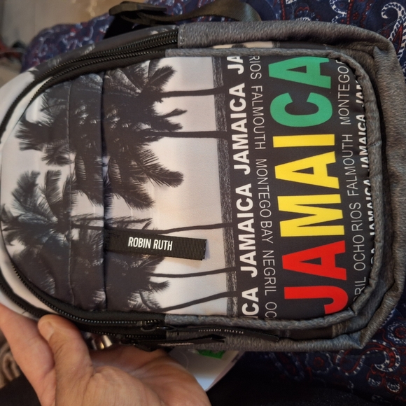 Robin Ruth Backpack Black and Gray Jamaica Design - Picture 1 of 3
